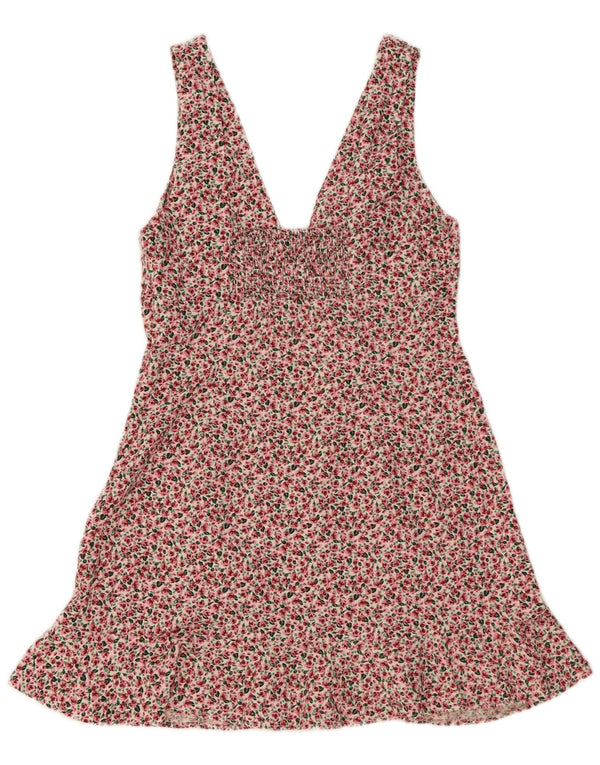 Abito a trapezio senza maniche da donna Zara UK 14 grande rosa floreale