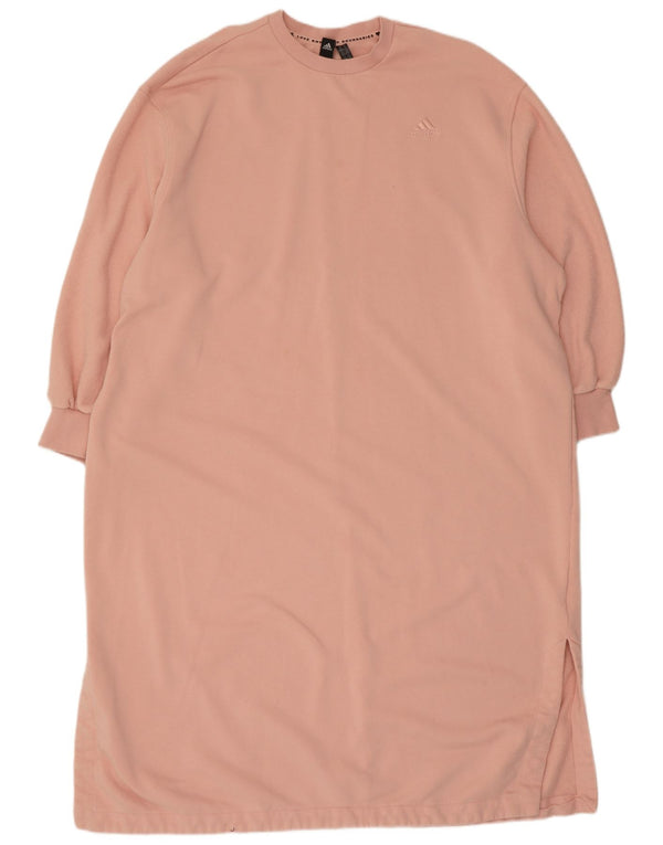 Abito maglione felpa oversize da donna Adidas UK 24/26 2XL Cotone rosa