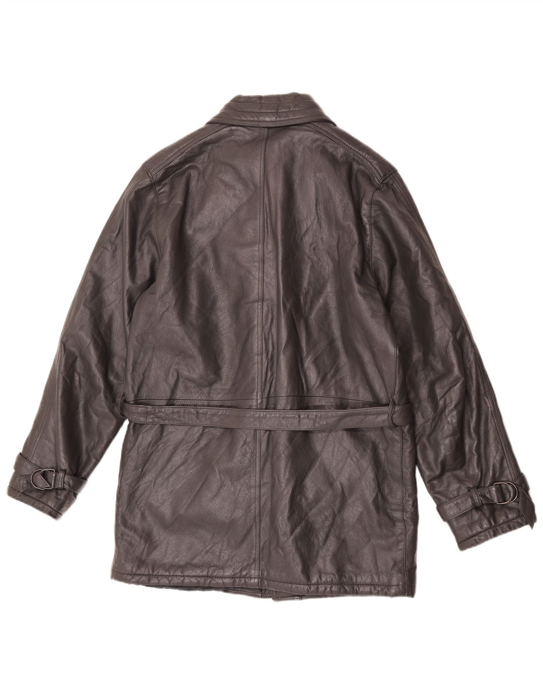 Giacca in pelle vintage da uomo UK 36 piccola grigia