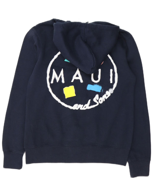 Felpa con cappuccio grafica da uomo Maui and Sons, piccola, in cotone blu navy