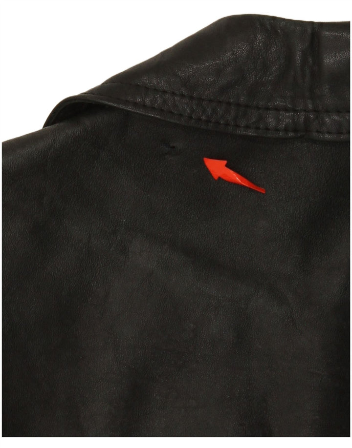 Giacca in pelle da uomo VINTAGE UK 38 media nera