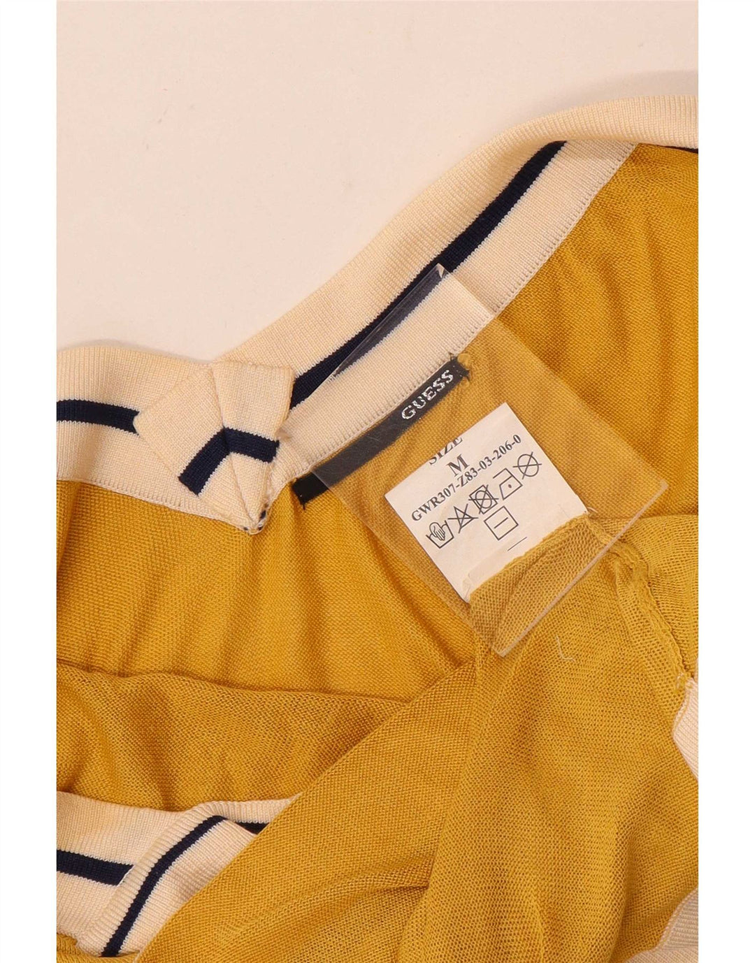 Guess Top con allacciatura grafica da donna UK 12 Seta color block giallo medio