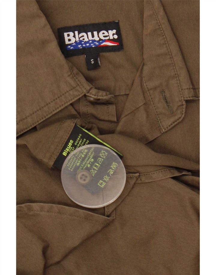 Camicia a maniche corte grafica da uomo Blauer piccola in cotone kaki