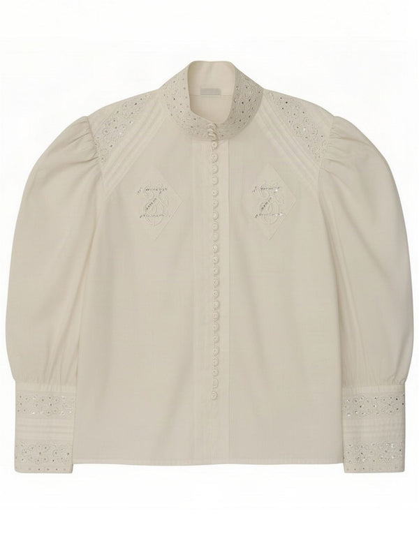 Cris Devi camicia da donna camicetta EU 38 Medium White Floral
