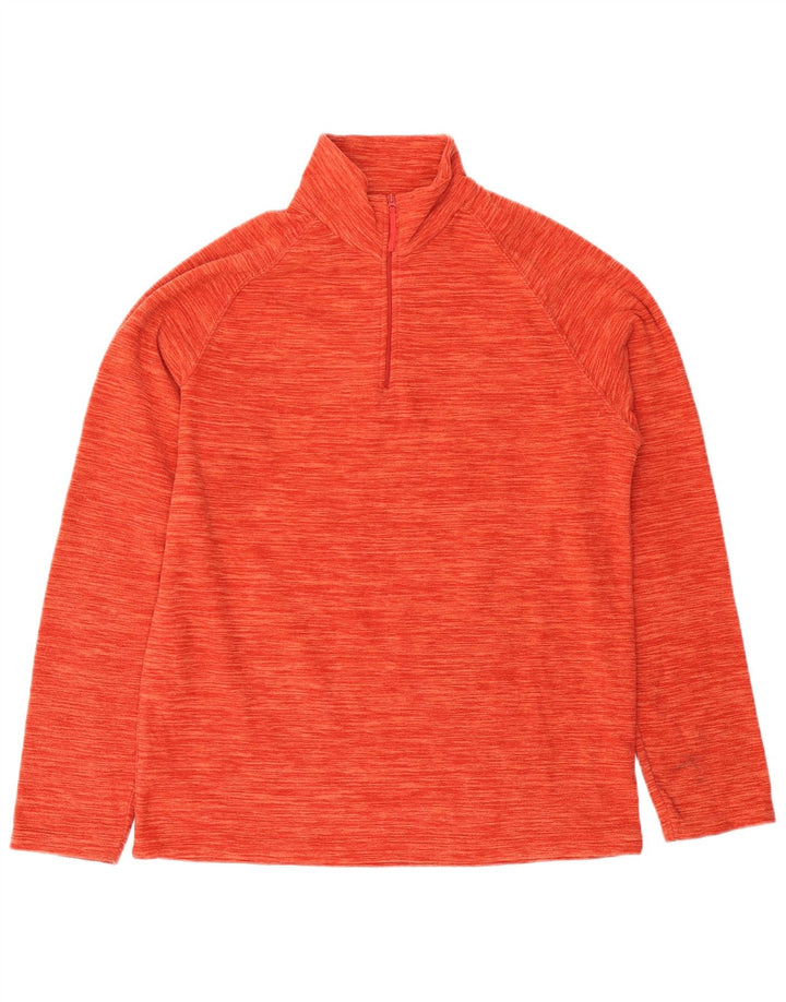Maglione in pile da uomo con zip e collo Mountain Warehouse, arancione medio screziato