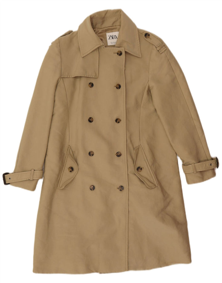 Trench da donna Zara UK 14 Poliestere beige medio