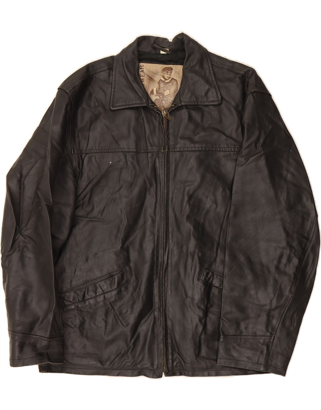 CONBIPEL Mens Leather Jacket IT 50 Large Black Leather Vintage Conbipel and Second-Hand Conbipel from Messina Hembry 