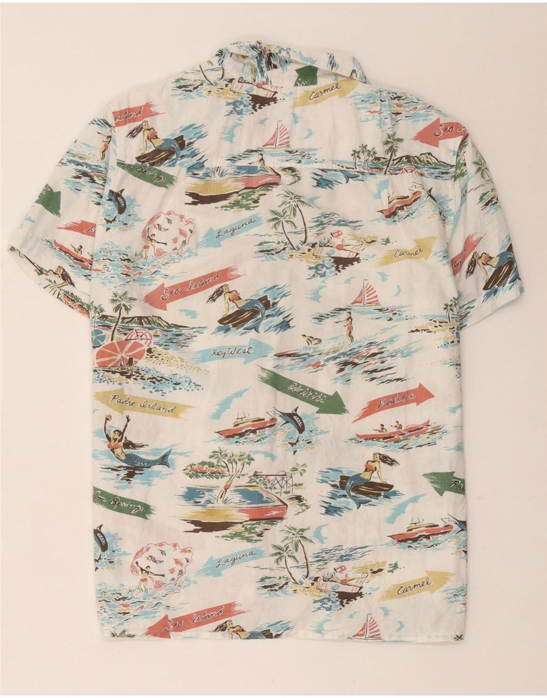 Camicia a maniche corte da uomo con motivo astratto John Lewis, hawaiana bianca media