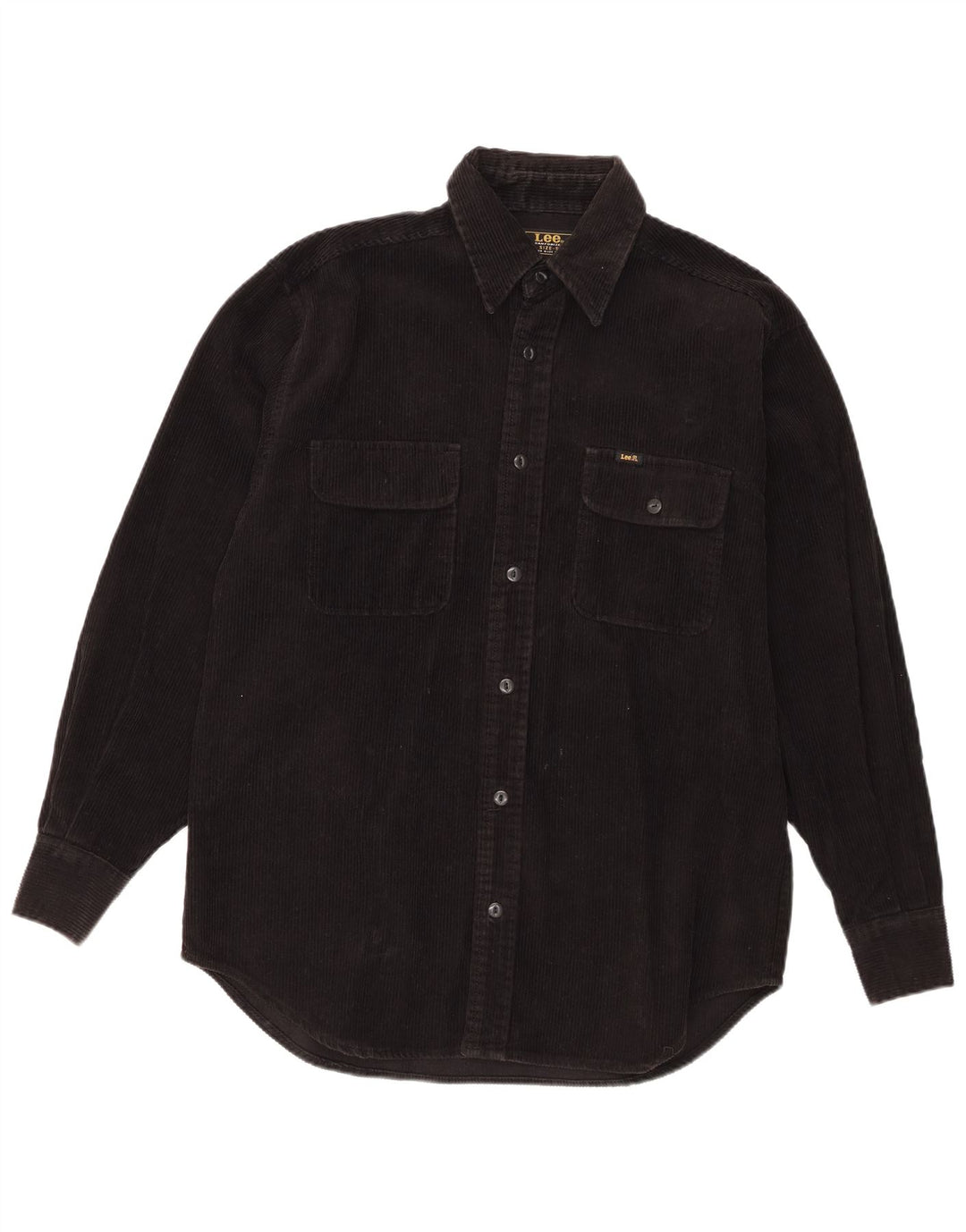 Camicia da uomo in velluto a coste Lee piccola in cotone nero