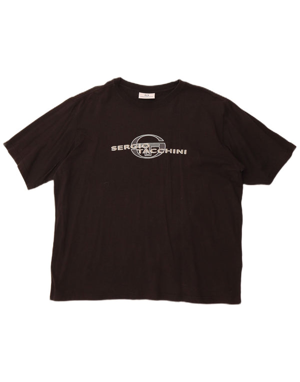 T-shirt grafica da donna Sergio Tacchini Top UK 20 2XL cotone nero