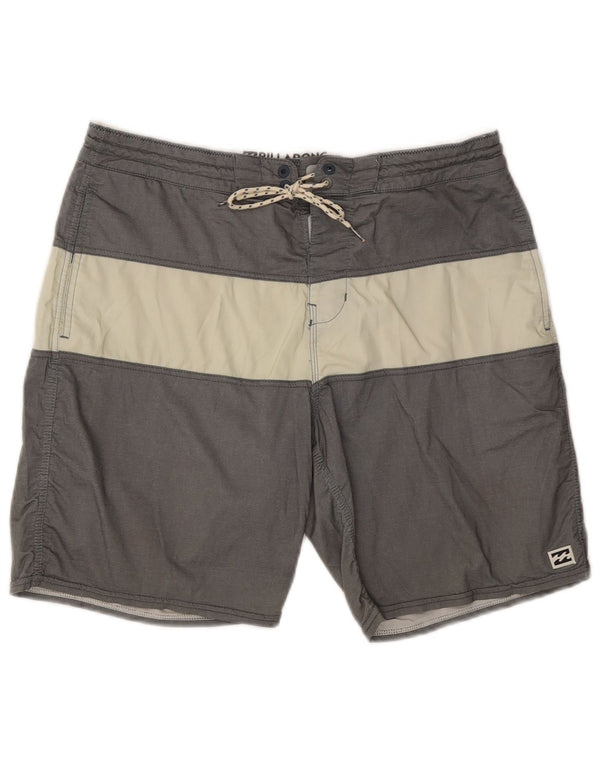 Pantaloncini da bagno da uomo Billabong in cotone color block grigio medio