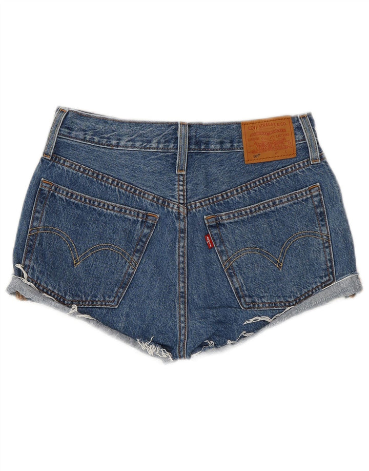 LEVI'S Womens 501 Denim Hot Pants W25 XS Blue Cotton