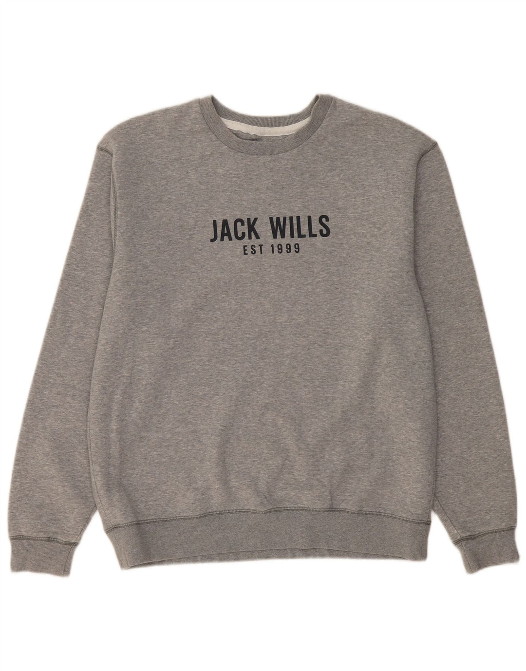 JACK WILLS Felpa grafica da uomo Maglione grande cotone grigio