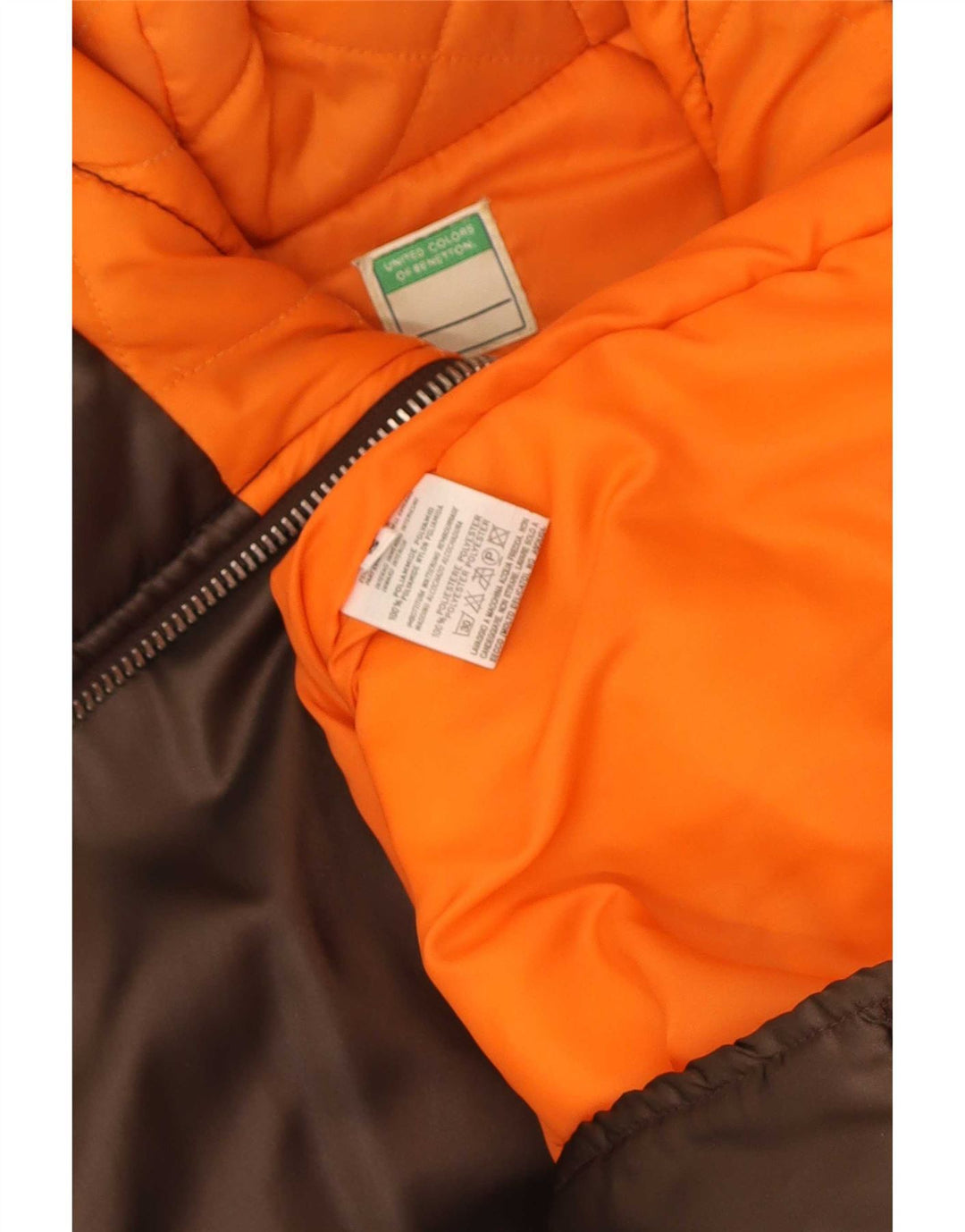 Giacca Parka oversize con cappuccio da donna Benetton UK 10 Small Marrone Poliammide