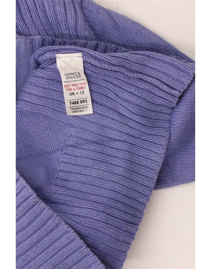 Maglione cardigan da donna Marks & Spencer UK 12 Cotone viola medio