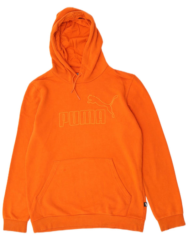 Felpa con cappuccio grafica da uomo Puma Small in cotone arancione