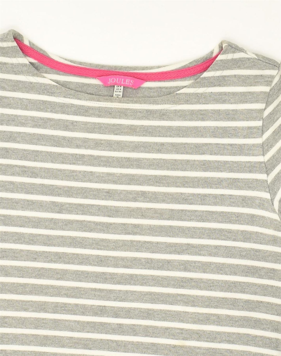 JOULES Womens Basic Dress UK 8 Small Grey Striped Cotton | Vintage Joules | Thrift | Second-Hand Joules | Used Clothing | Messina Hembry 