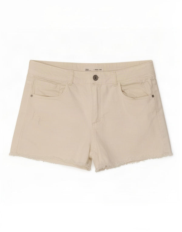 Shorts in denim per ragazze Zara 13-14 anni W30 cotone bianco