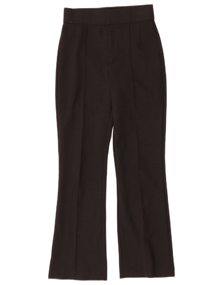 Pantaloni da abito Bootcut da donna ZARA XS W24 L27 poliestere nero