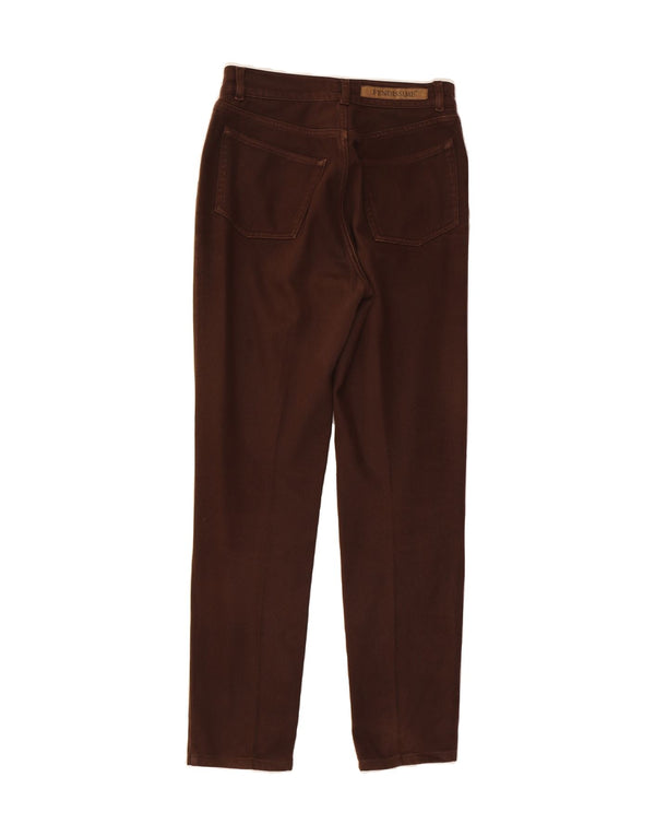 FENDISSIME Womens Straight Jeans W31 L30 Brown Cotton