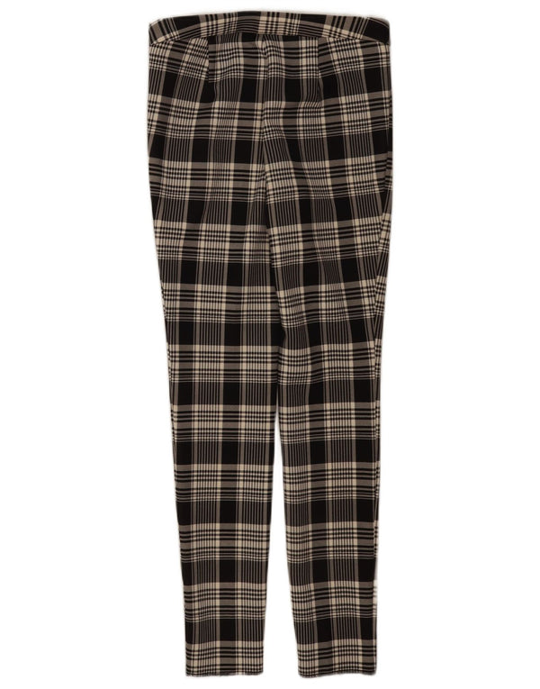 Pantaloni casual slim da donna Zara XS W24 L28 neri a quadri