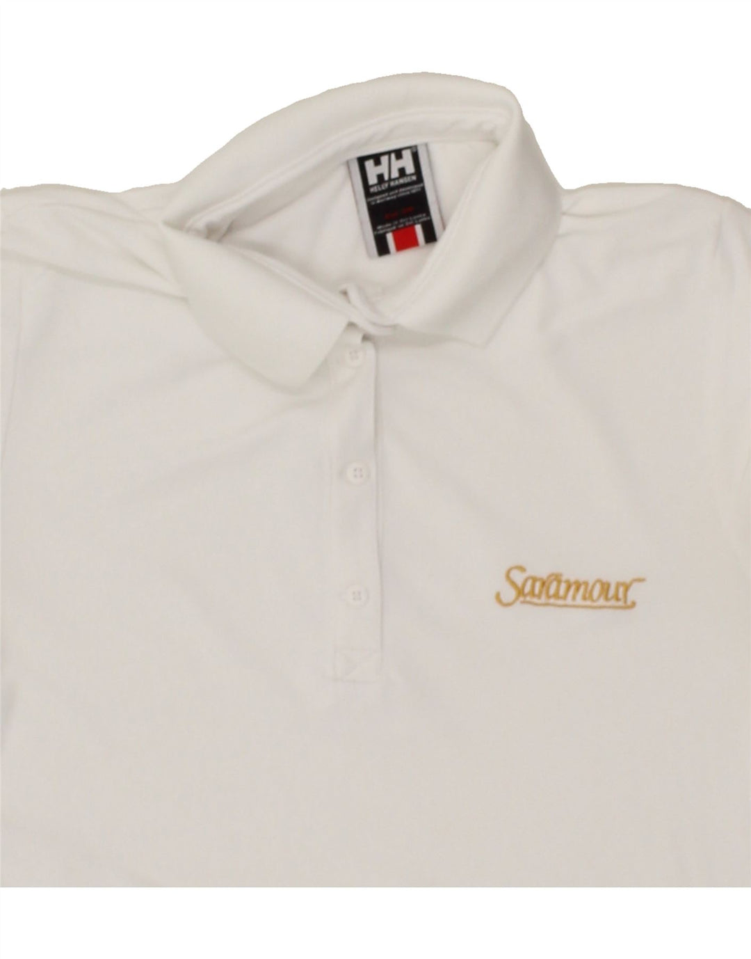 HELLY HANSEN Womens Polo Shirt UK 10 Small White Polyester Vintage Helly Hansen and Second-Hand Helly Hansen from Messina Hembry 
