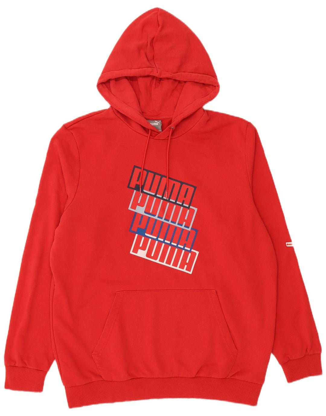 Felpa con cappuccio grafica PUMA da uomo grande in cotone rosso