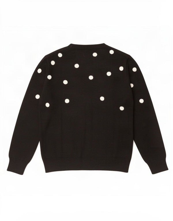 Maglione maglione girocollo da donna Marks & Spencer UK 12 medio nero maculato