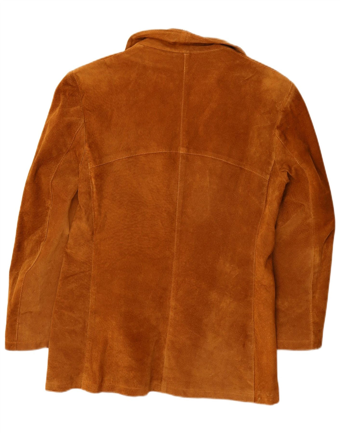 Giacca blazer da donna in pelle scamosciata a 3 bottoni VINTAGE IT 46 grande in pelle marrone