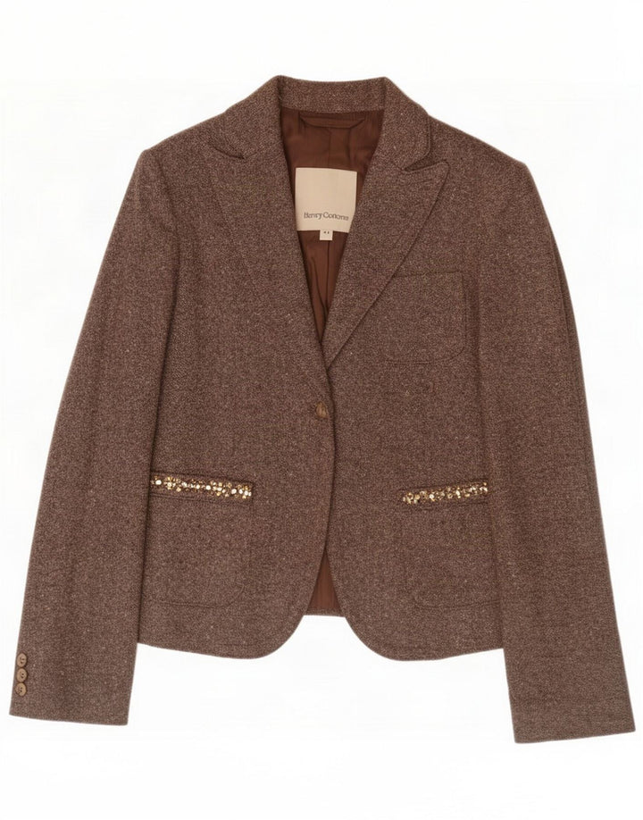 Henry Cottons Giacca blazer a 1 bottone da donna IT 44 Marrone medio Lana