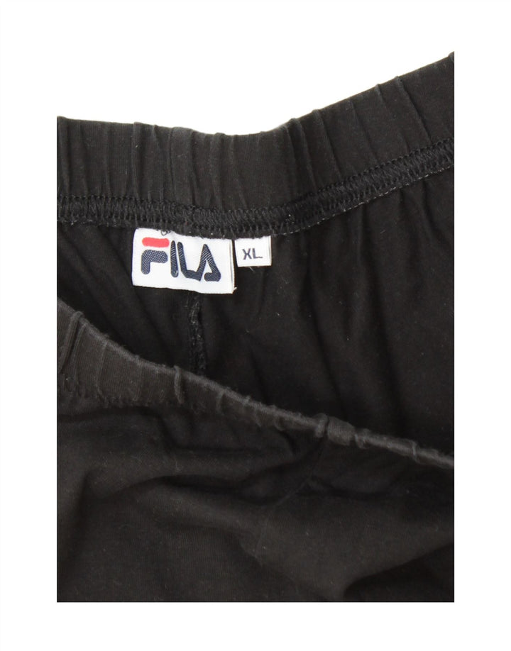 FILA Womens Graphic Leggings UK 18 XL Black Colourblock