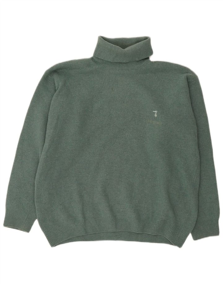 Maglione Trussardi Uomo Dolcevita in Lana Verde Medio
