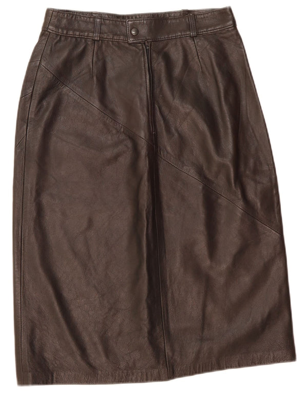 Gonna in pelle vintage da donna W26 piccola in pelle nera
