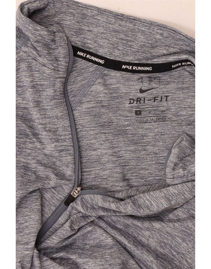 Top della tuta da ginnastica Nike Dri Fit con zip e collo da uomo, piccolo, grigio screziato