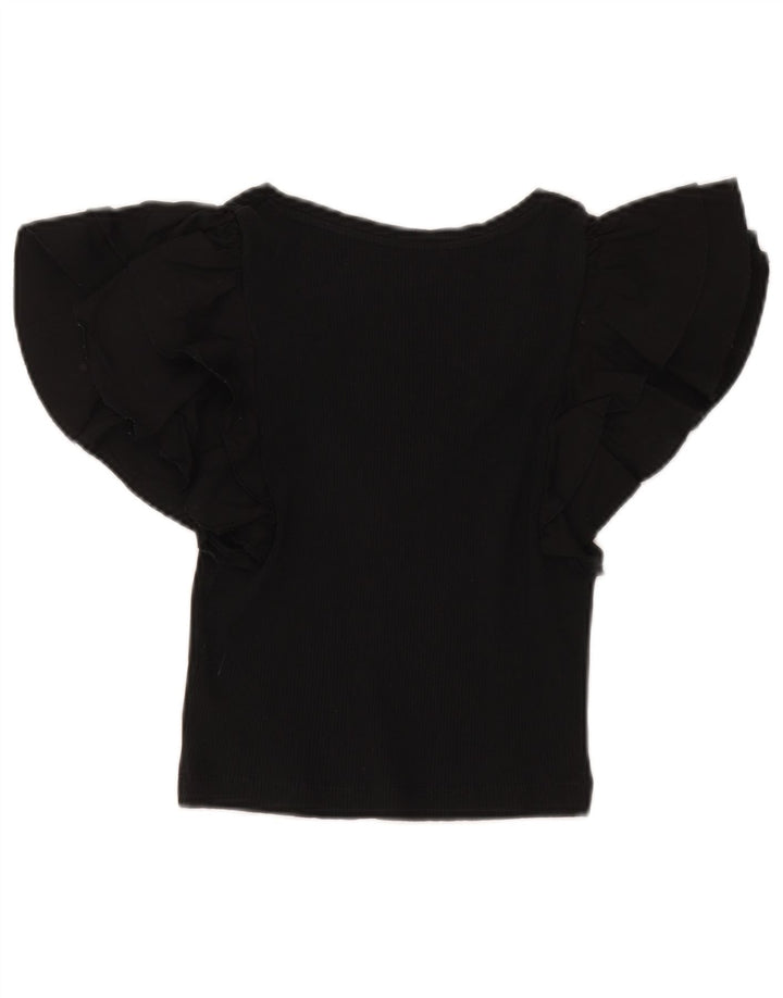 Top corto in camicetta corta da donna Zara UK 14 grande nero