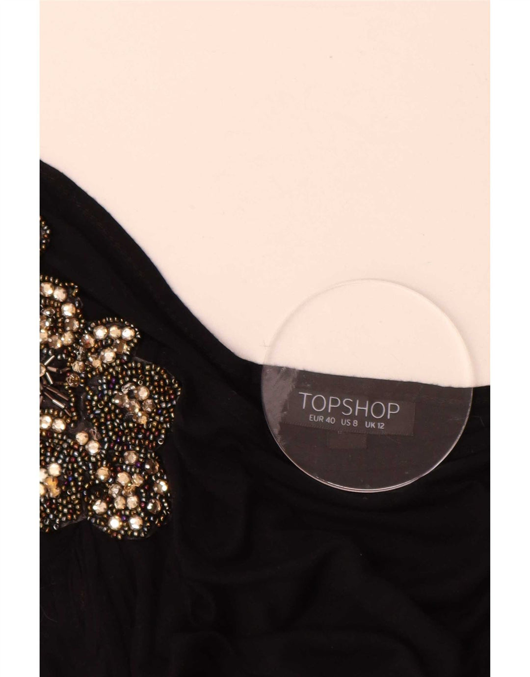 Topshop Abito monospalla da donna UK 12 Viscosa nera media