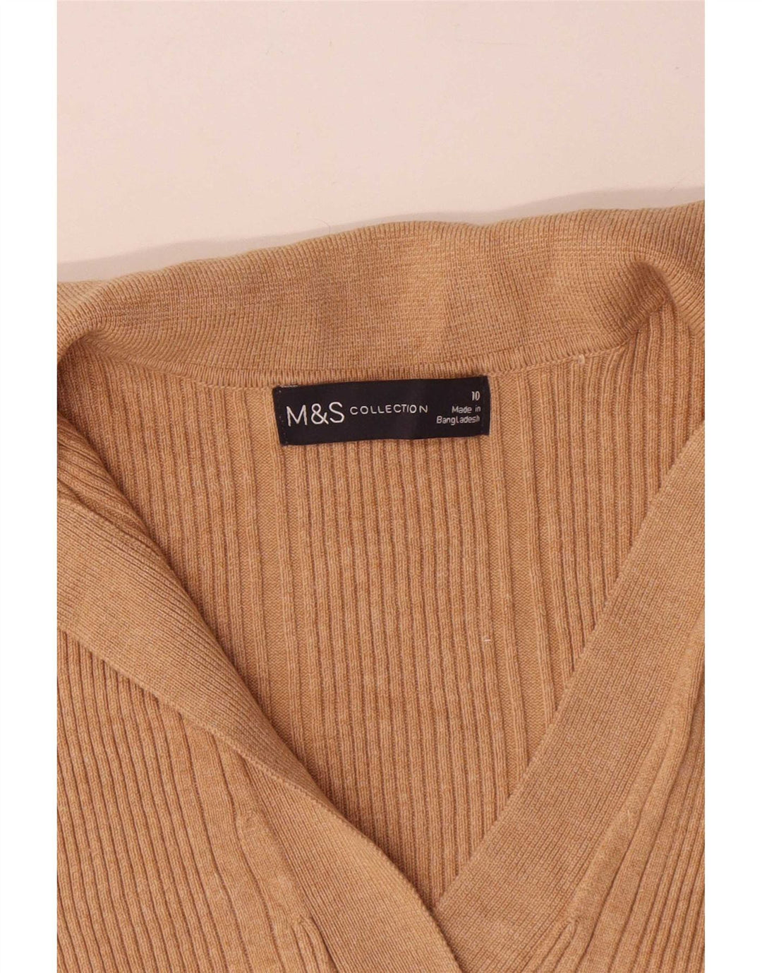 Maglione maglione oversize con collo a polo da donna Marks & Spencer UK 10 piccolo Beige