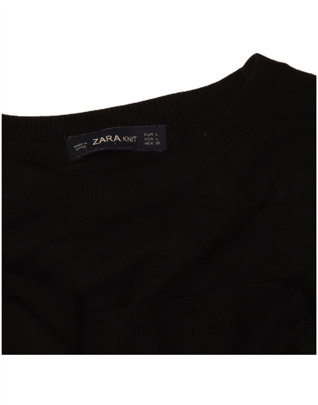 Maglione maglione girocollo da donna Zara UK 14 grande nero