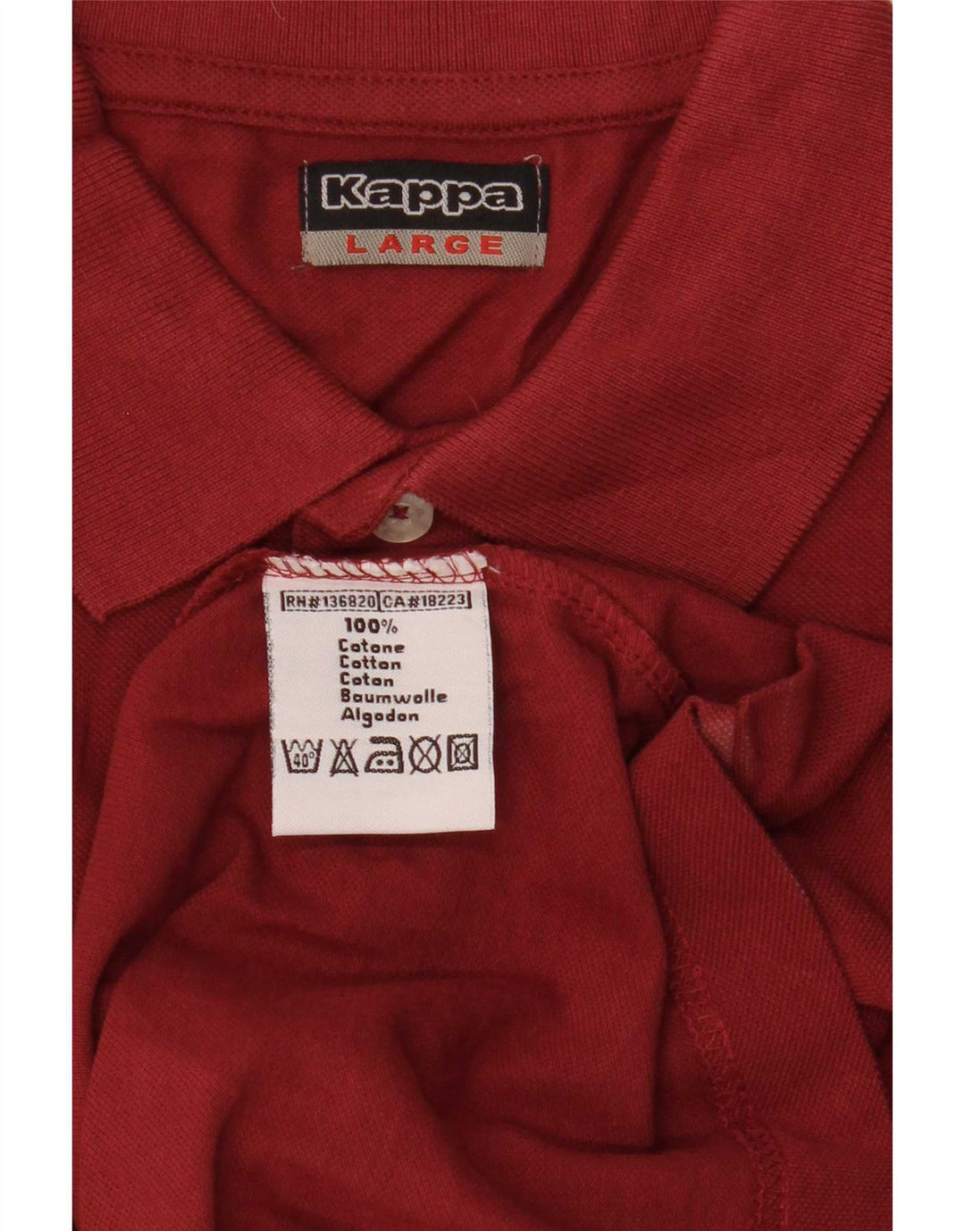 Polo Kappa Uomo Manica Lunga Large Rossa in Cotone