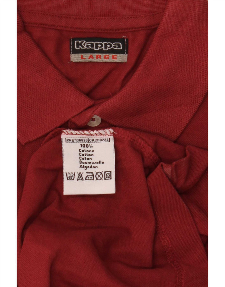 Polo Kappa Uomo Manica Lunga Large Rossa in Cotone