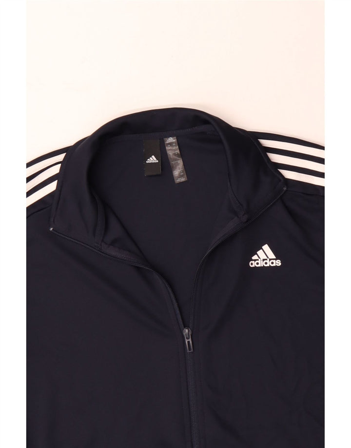 Giacca da tuta da uomo ADIDAS grande in poliestere blu navy
