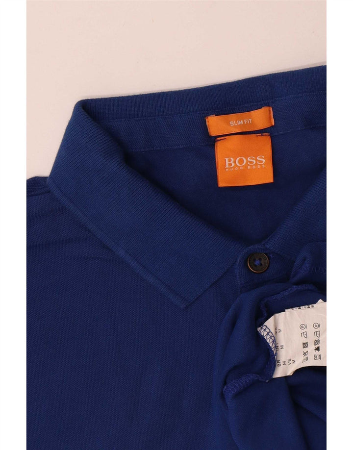Polo Hugo Boss da uomo slim fit in cotone blu medio