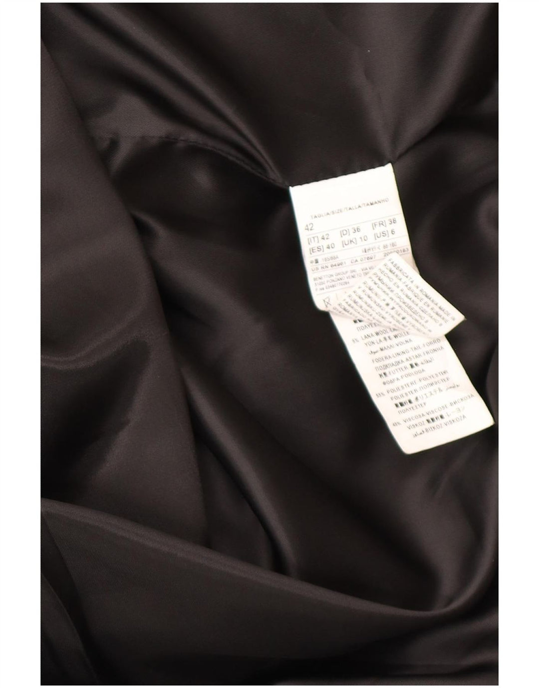 Soprabito oversize da donna Benetton UK 10 piccolo acrilico pied de poule nero