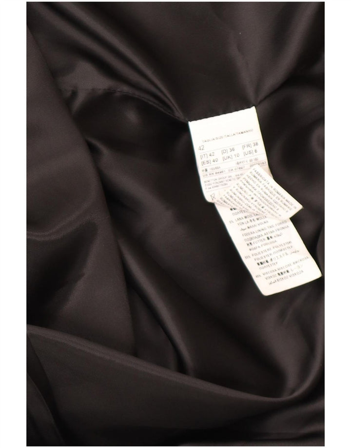 Soprabito oversize da donna Benetton UK 10 piccolo acrilico pied de poule nero