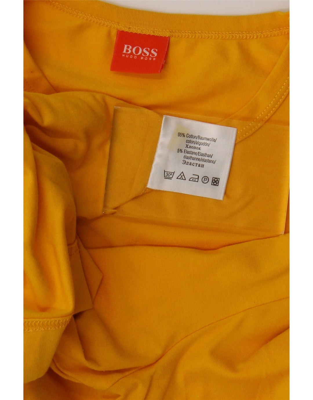 Top HUGO BOSS da uomo a maniche lunghe grande in cotone giallo
