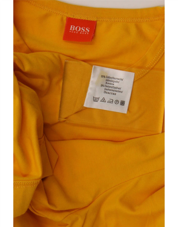 Top HUGO BOSS da uomo a maniche lunghe grande in cotone giallo