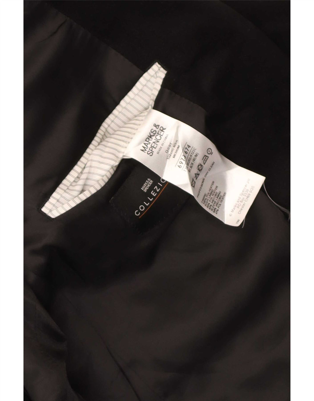 Giacca blazer in velluto a 2 bottoni Marks & Spencer da uomo UK 40 media nera