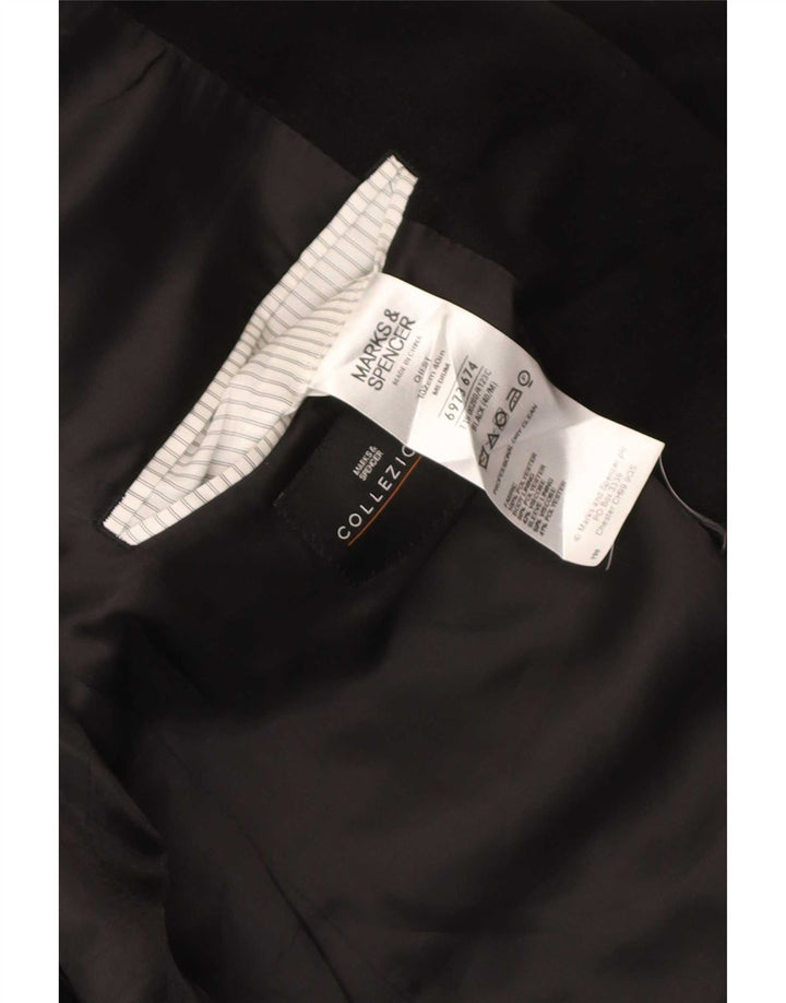 Giacca blazer in velluto a 2 bottoni Marks & Spencer da uomo UK 40 media nera