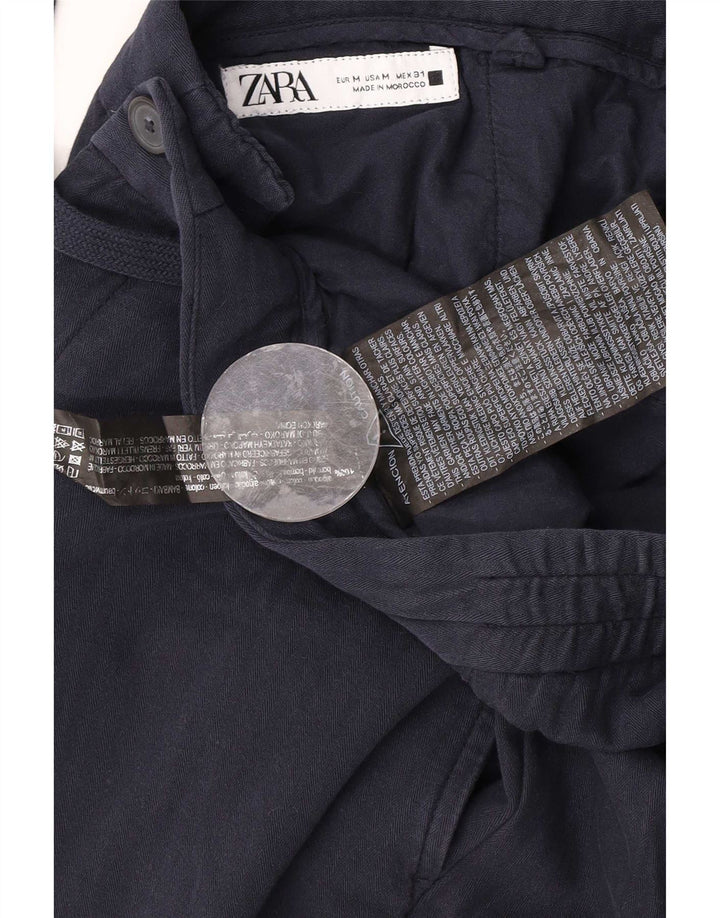 Pantaloncini chino da uomo Zara medi W31 in cotone blu navy
