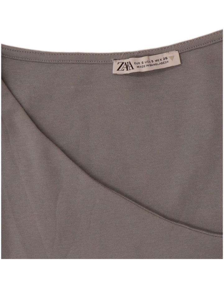 Canotta corta da donna Zara UK 8 piccola grigia